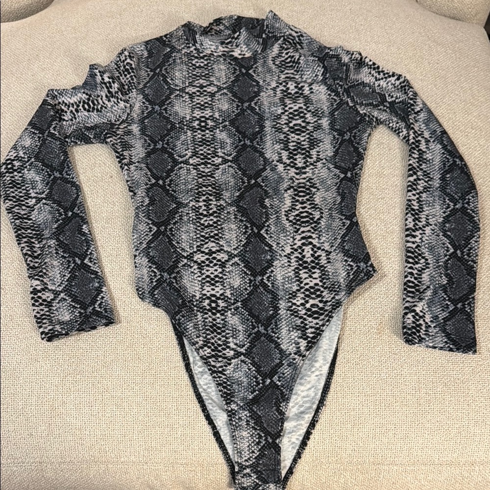 Snakeskin Long Sleeve Bodysuit